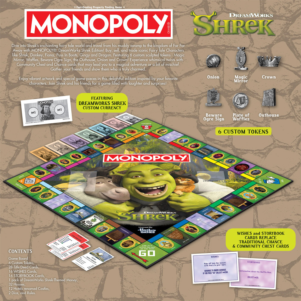 shrek 2 booster box Monopoly Shrek Board Game