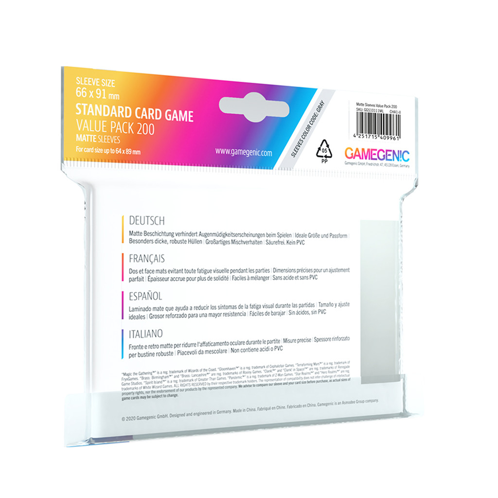 gamegenic matte standard card game sleeves Gamegenic: MATTE Standard Card Game Sleeves