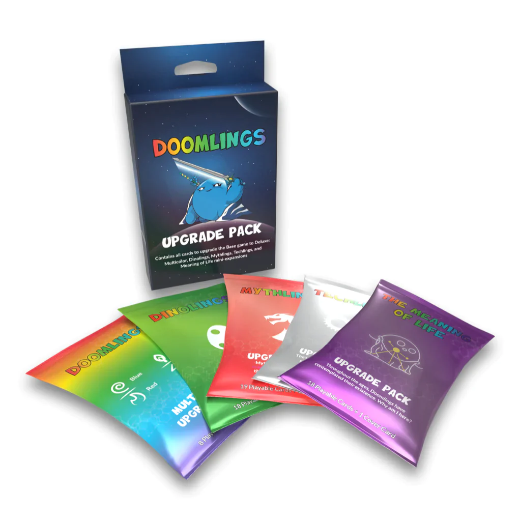 doomlings card sleeves Game Stasher Holofoil (Overlush) Unplayed and 50 clear sleeves for cards that require both sides to be visible for play (Player Aids Doomlings: Upgrade Pack Level
