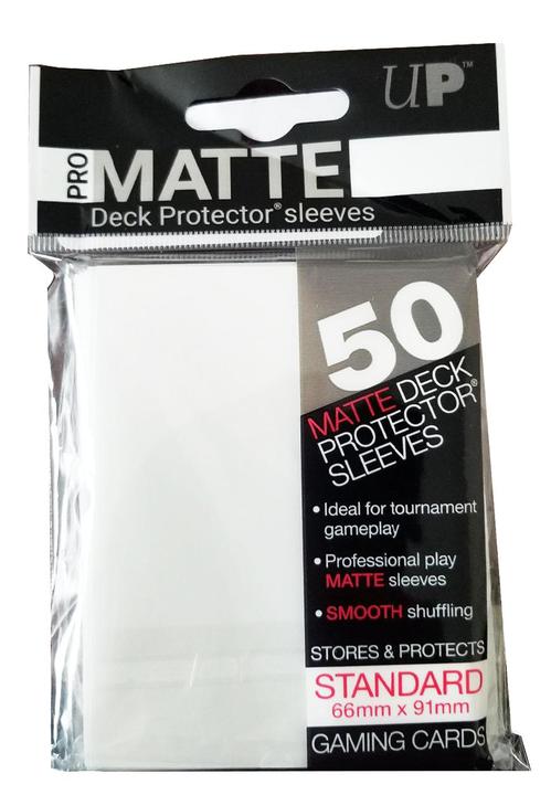Ultra Pro: PRO-Matte Deck Protector Sleeves - Standard Size White (50) Level One Game Shop Ultra Pro: PRO-Matte Deck Protector Sleeves - Standard Size White (50) Level One Game Shop