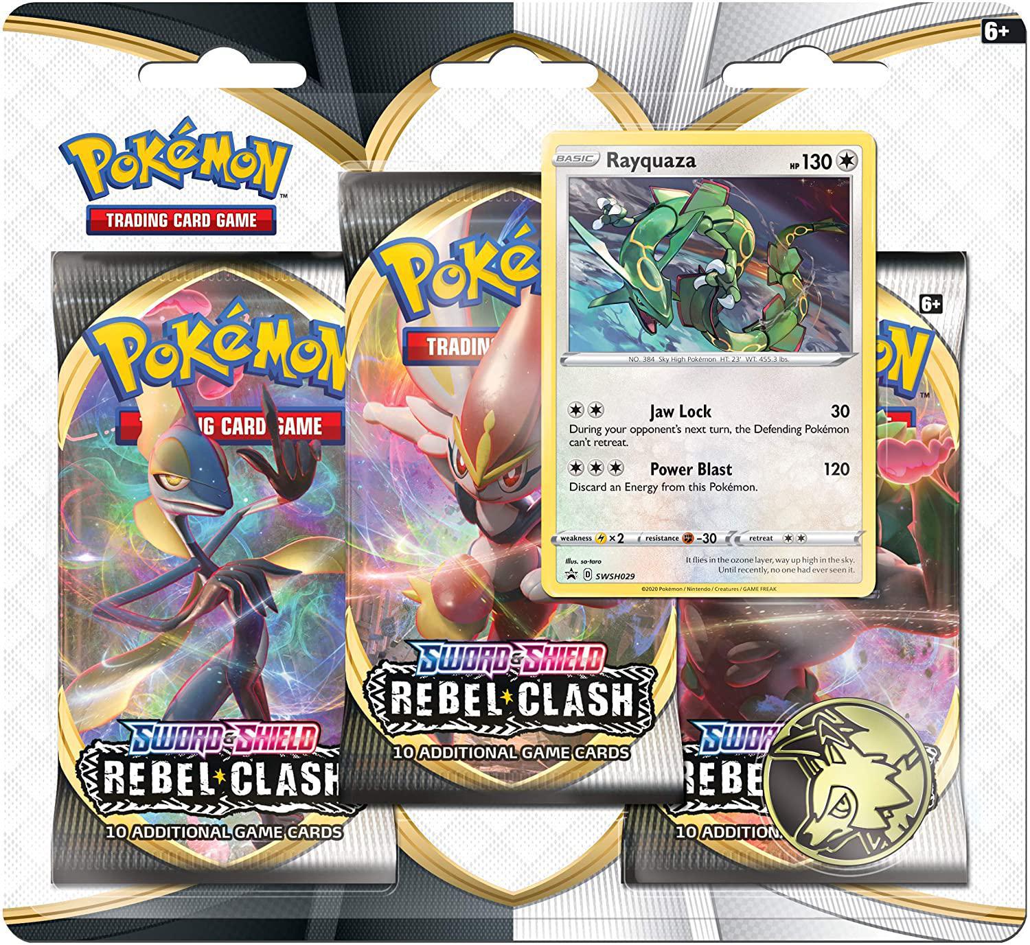 Pokemon TCG: Sword & Shield - Rebel Clash - Three Pack Blister Pokemon TCG: Sword & Shield - Rebel Clash - Three Pack Blister
