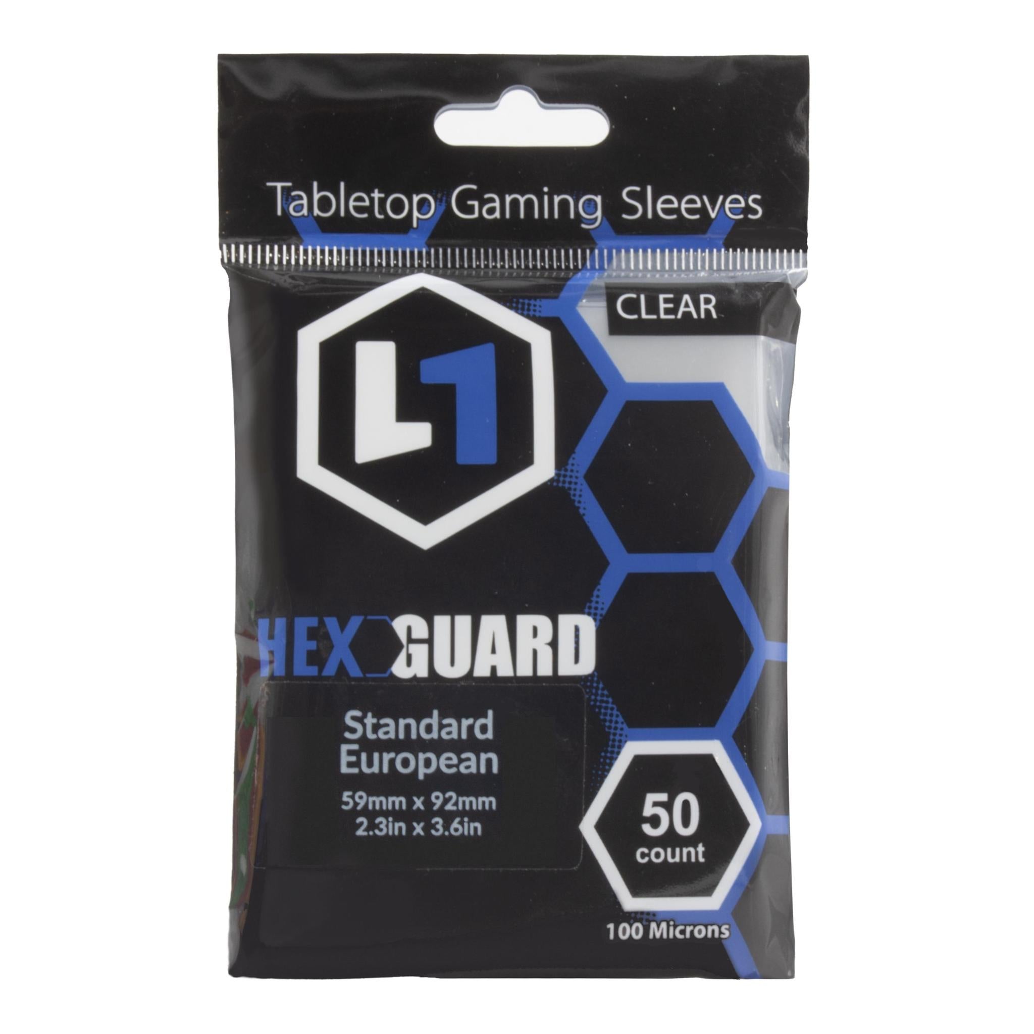 L1 HexGuard: Standard European (50 Count) - Clear | Tabletop Gaming Sl Level One Game Shop L1 HexGuard: Standard European (50 Count) - Clear | Tabletop Gaming Sl Level One Game Shop
