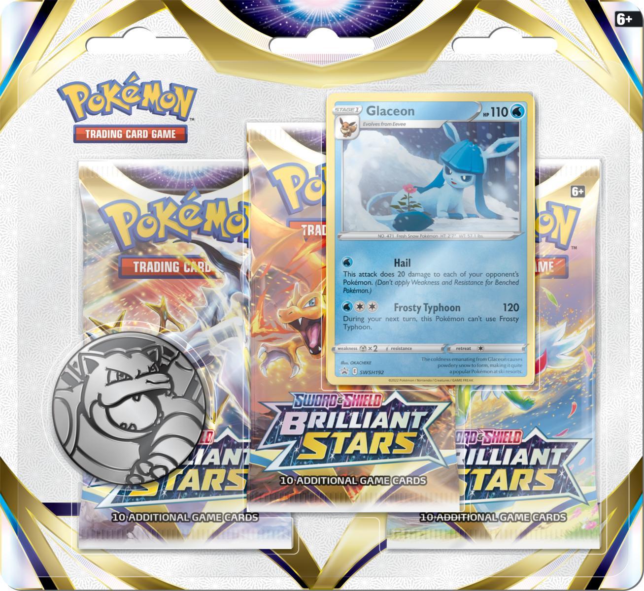 Pokemon TCG: Sword & Shield - Brilliant Stars - 3-Pack Blister  Level One  Game Shop
