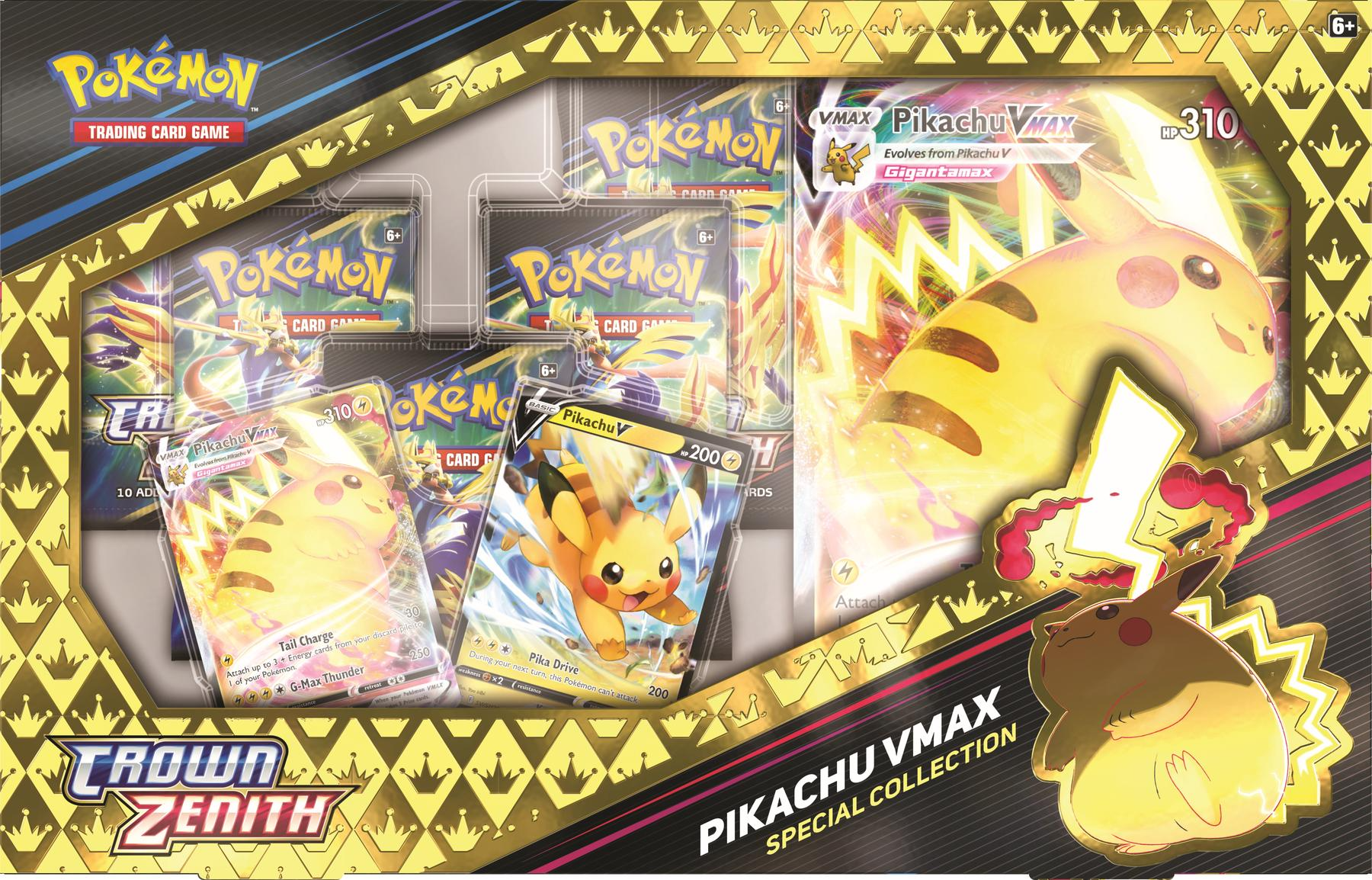Pokemon Trading Card Games Crown Zenith Special Collection Pikachu Vmax - 7  Booster Packs Included